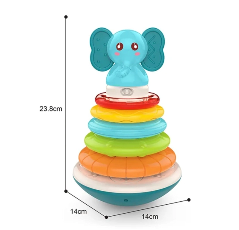TORRE DE AROS ARGOLLAS APILABLES CON SONIDO SENSORIAL BEBE - 2
