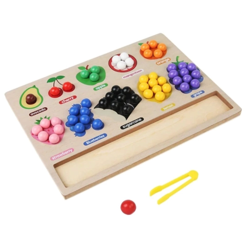 JUEGO DE CLASIFICACION COLORES-FRUTAS MONTESSORI NIÑO MADERA - 1