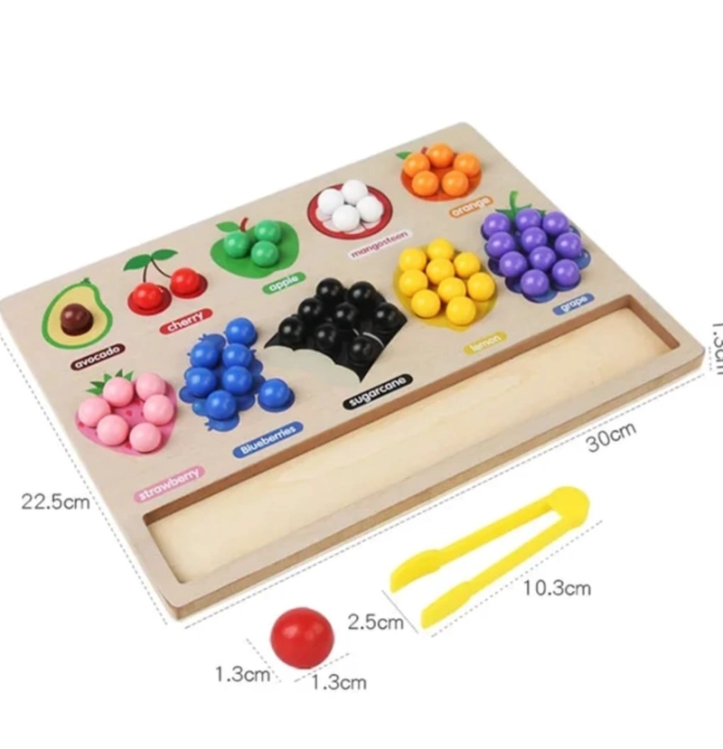 JUEGO DE CLASIFICACION COLORES-FRUTAS MONTESSORI NIÑO MADERA - 2
