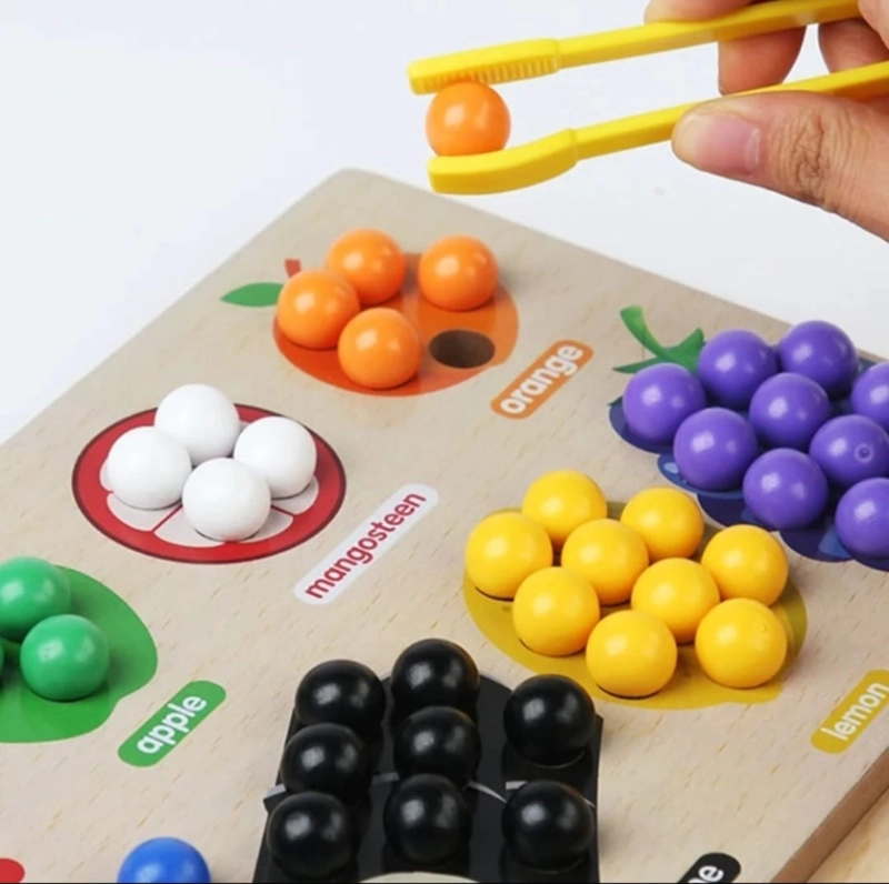 JUEGO DE CLASIFICACION COLORES-FRUTAS MONTESSORI NIÑO MADERA - 4