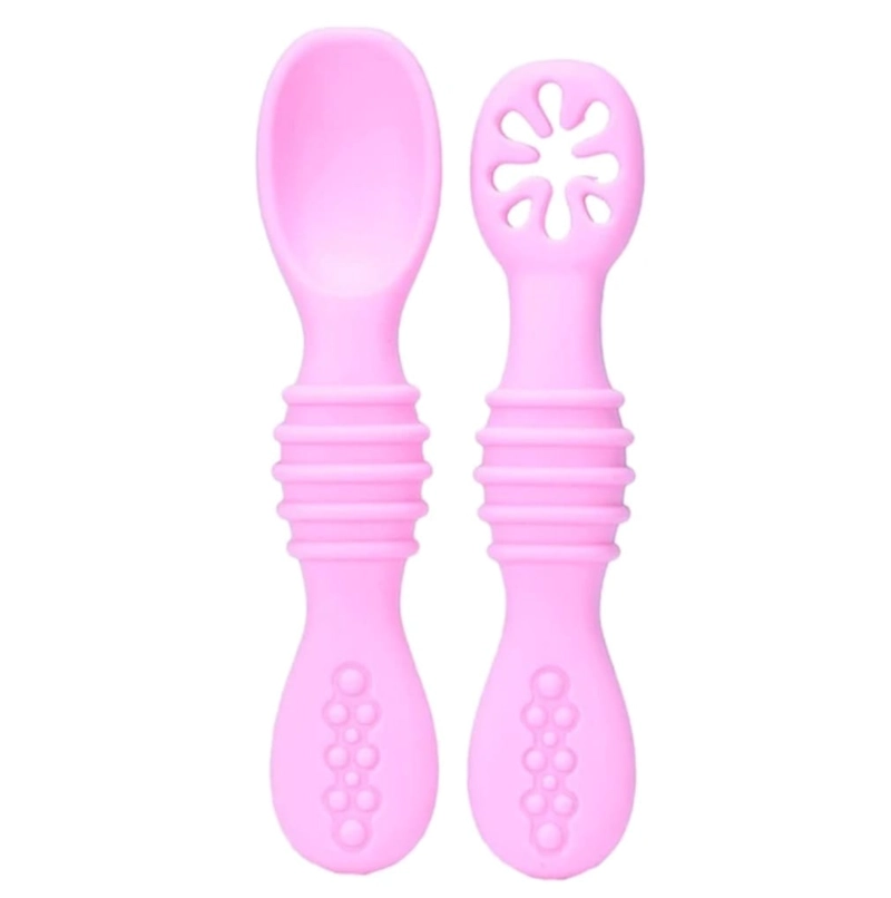 SET DE CUCHARAS SILICONA APRENDIZAJE BEBE  PRE-CUCHARAS VERDE CLARO - 1