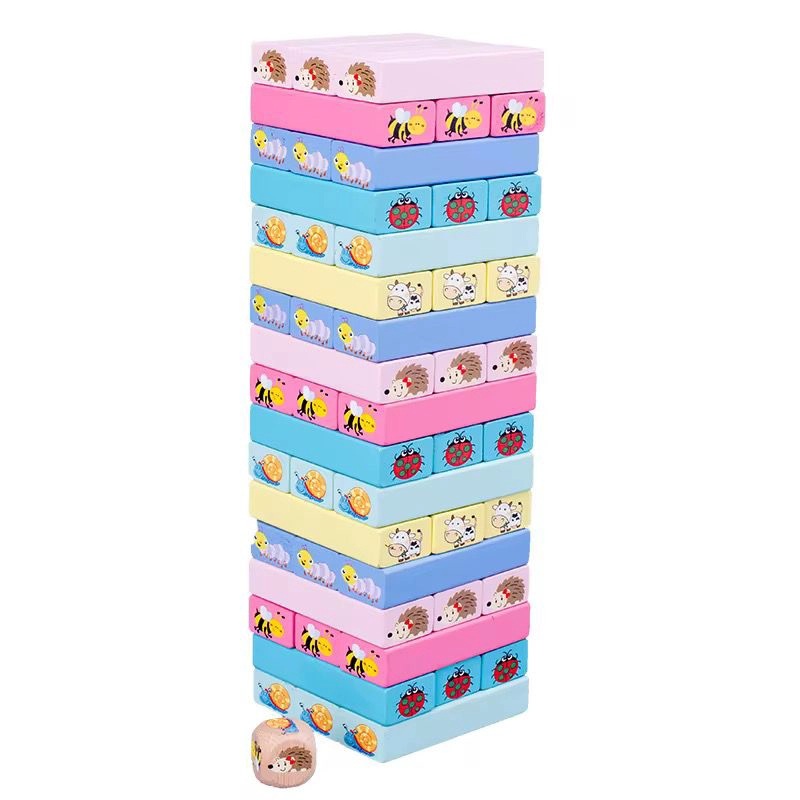 TORRE DE JUEGO ESTILO JEN-GA MADERA CON RETO NIÑOS - ADULTOS - 1
