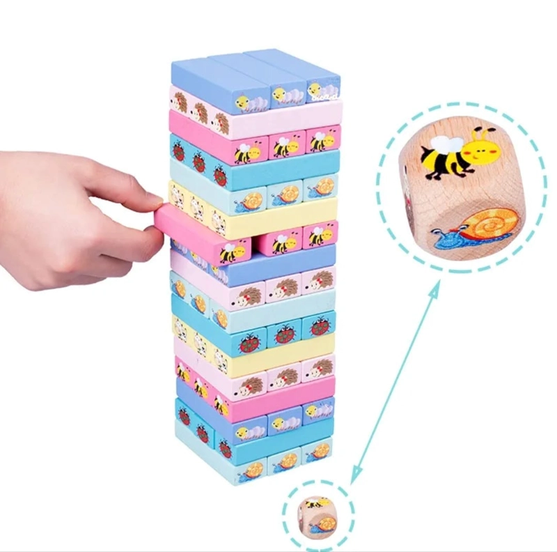 TORRE DE JUEGO ESTILO JEN-GA MADERA CON RETO NIÑOS - ADULTOS - 2