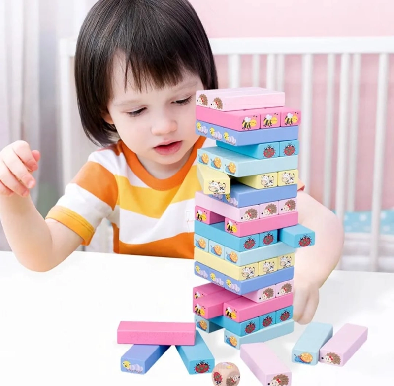 TORRE DE JUEGO ESTILO JEN-GA MADERA CON RETO NIÑOS - ADULTOS - 5