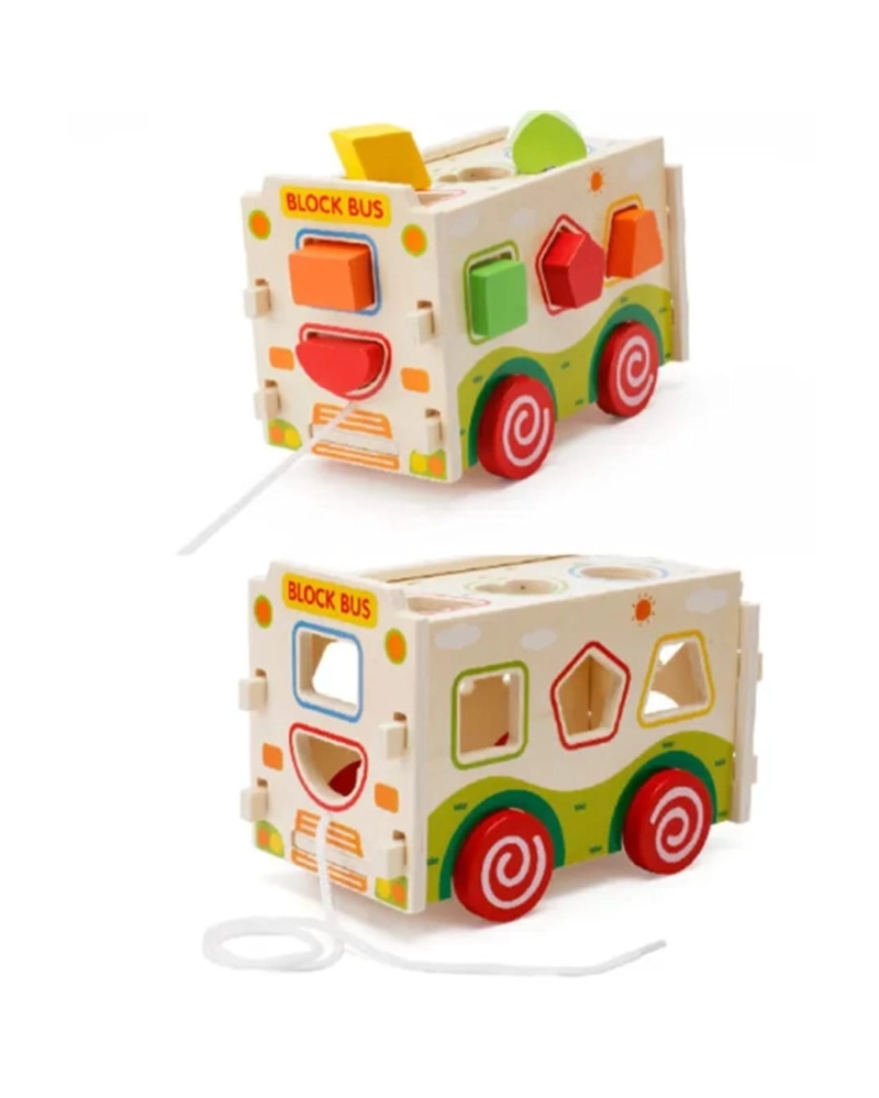 JUEGO DE ENCAJE ARMABLE AUTOBUS MADERA NIÑOS - 2