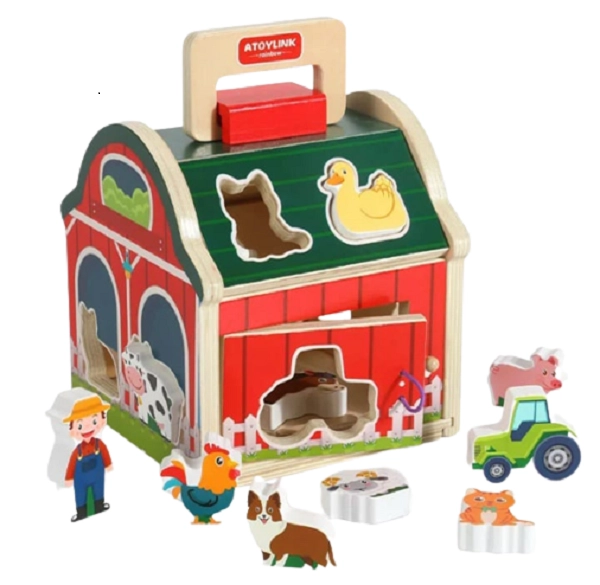 JUGUETE ENCAJE GRANJA ANIMALES DE MADERA DIDACTICO NIÑOS - 1