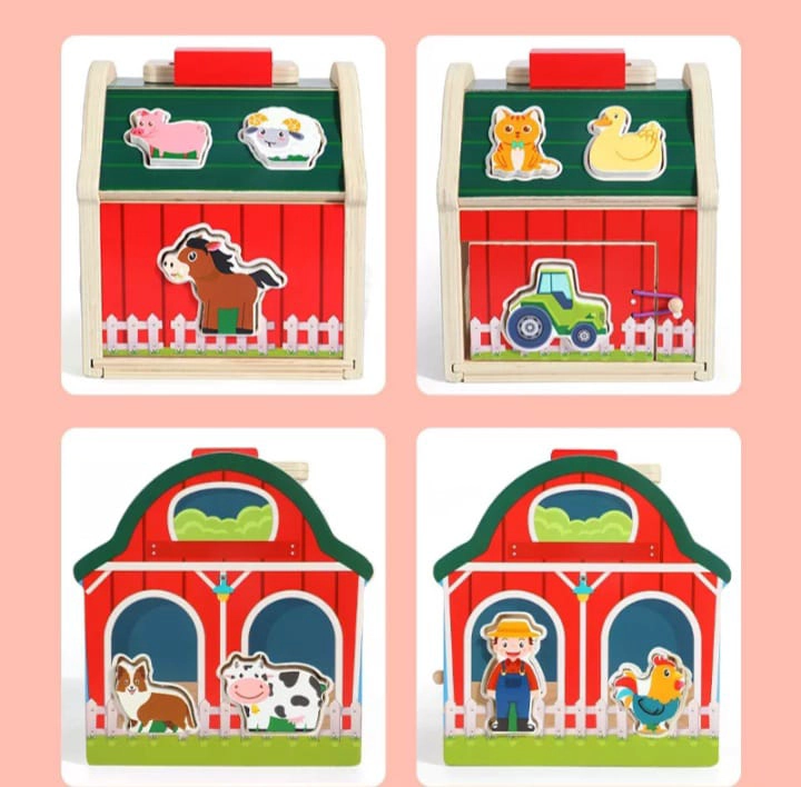 JUGUETE ENCAJE GRANJA ANIMALES DE MADERA DIDACTICO NIÑOS - 3