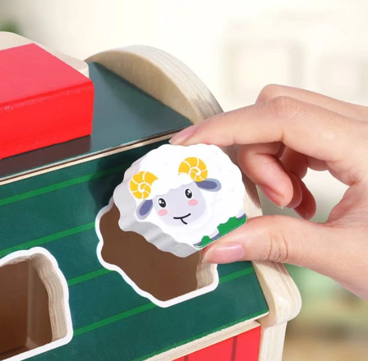 JUGUETE ENCAJE GRANJA ANIMALES DE MADERA DIDACTICO NIÑOS - 5