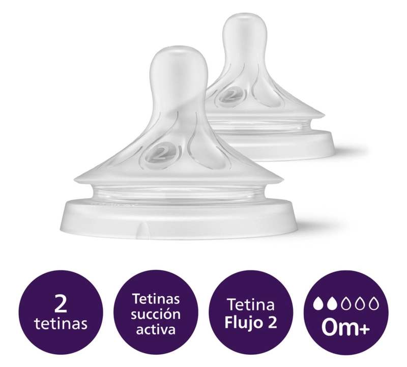 TETINAS NATURAL RESPONSE AVENT 0M+ FLUJO 2 REPUESTO - 2