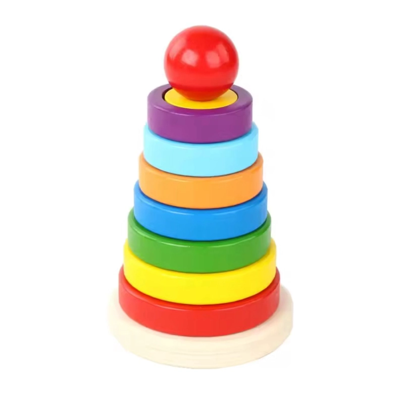 JUEGO PIRAMIDE ENCAJE MADERA 2 NIVEL DIFICULTAD MULTICOLOR - 1