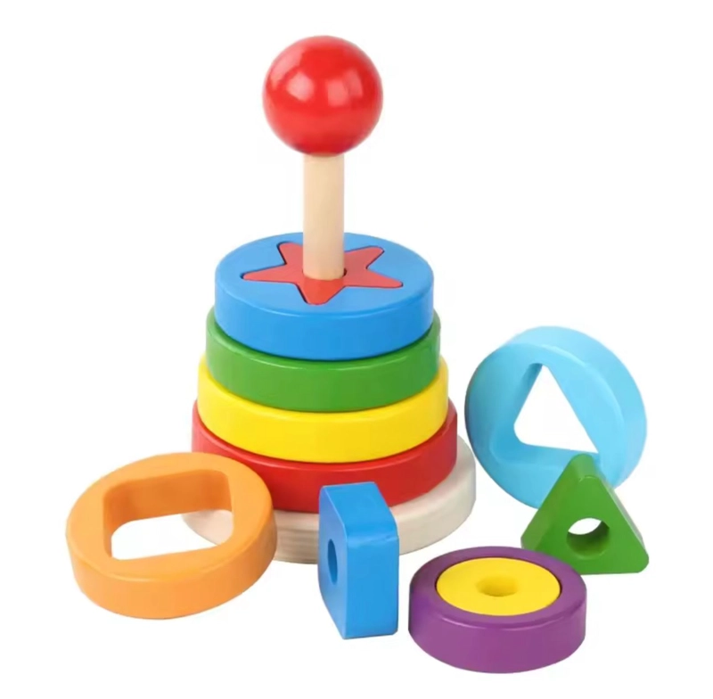 JUEGO PIRAMIDE ENCAJE MADERA 2 NIVEL DIFICULTAD MULTICOLOR - 3