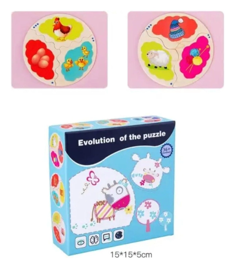 ROMPECABEZAS DIDACTICO MADERA CICLO EVOLUTIVO NIÑOS - 2