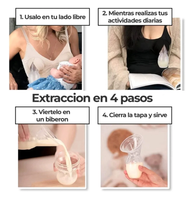 RECOLECTOR DE LECHE MATERNA DE SILICONA LIBRE DE BPA - 4