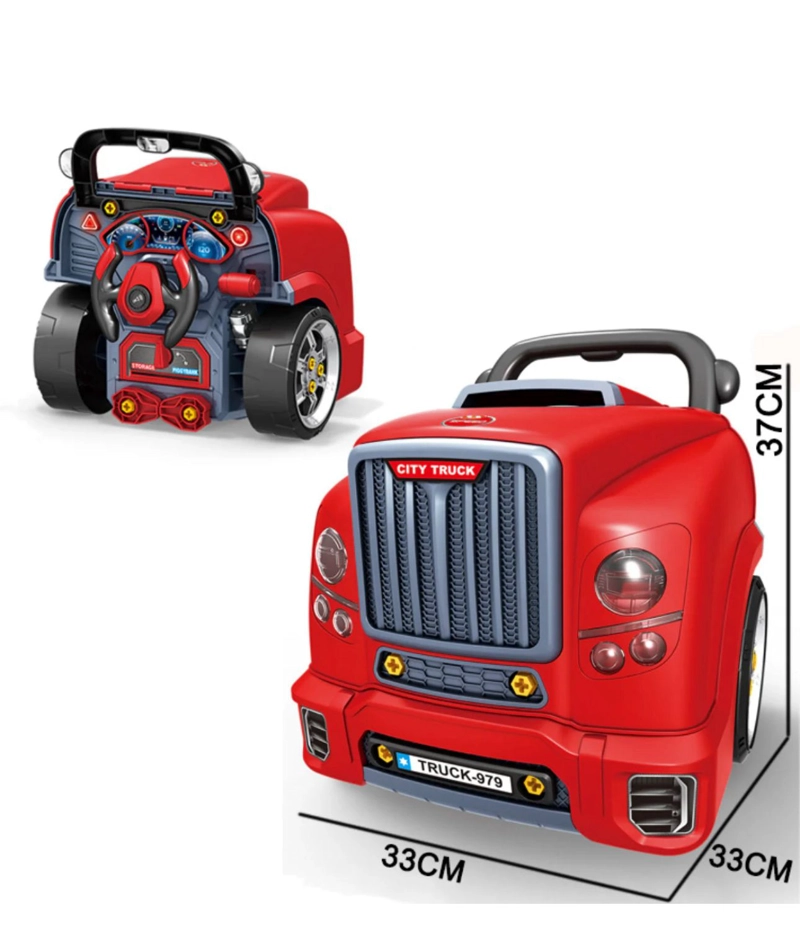 JUEGO ROL MECANICO CAMION ROJO ARMABLE NIÑOS - 4