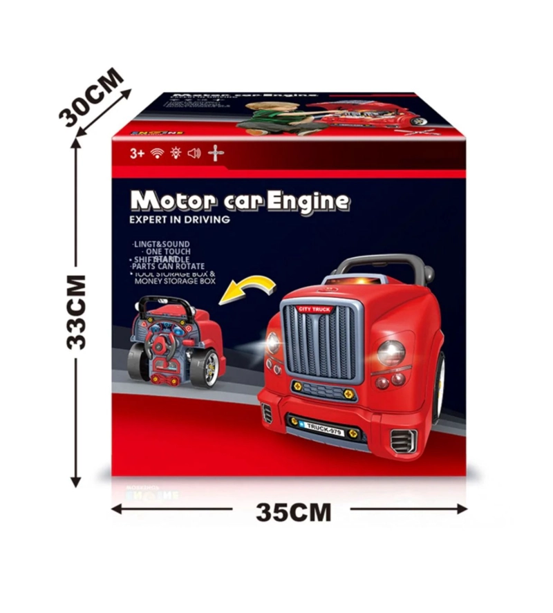 JUEGO ROL MECANICO CAMION ROJO ARMABLE NIÑOS - 6