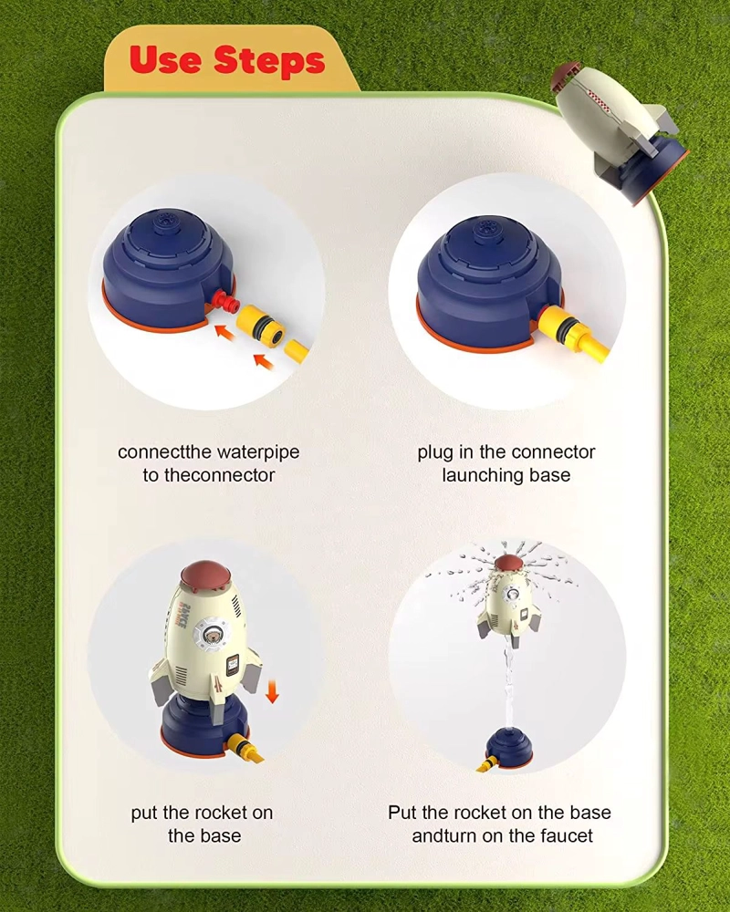 JUGUETE COHETE ROCIADOR DE AGUA LANZA AGUA VERANO NIÑOS - 4