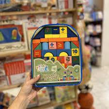 BLOQUES DE MADERA CONSTRUCCION COLORES CON MOCHILA - 4