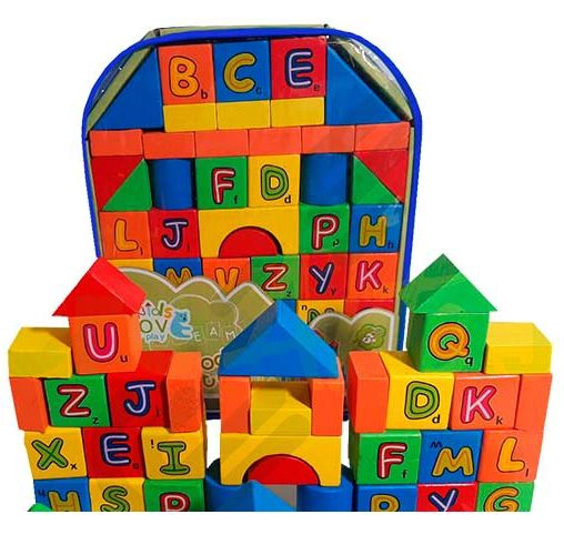 BLOQUES DE MADERA CONSTRUCCION COLORES CON MOCHILA - 5