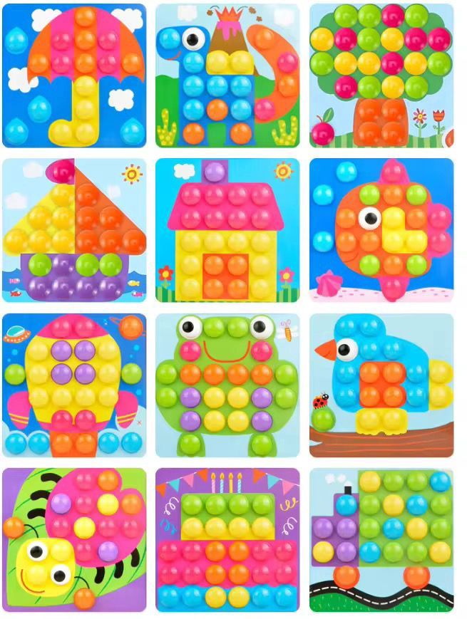 PUZZLE DE BOTON MOSAICO 12 LAMINAS JUEGO DIDACTICO - 3