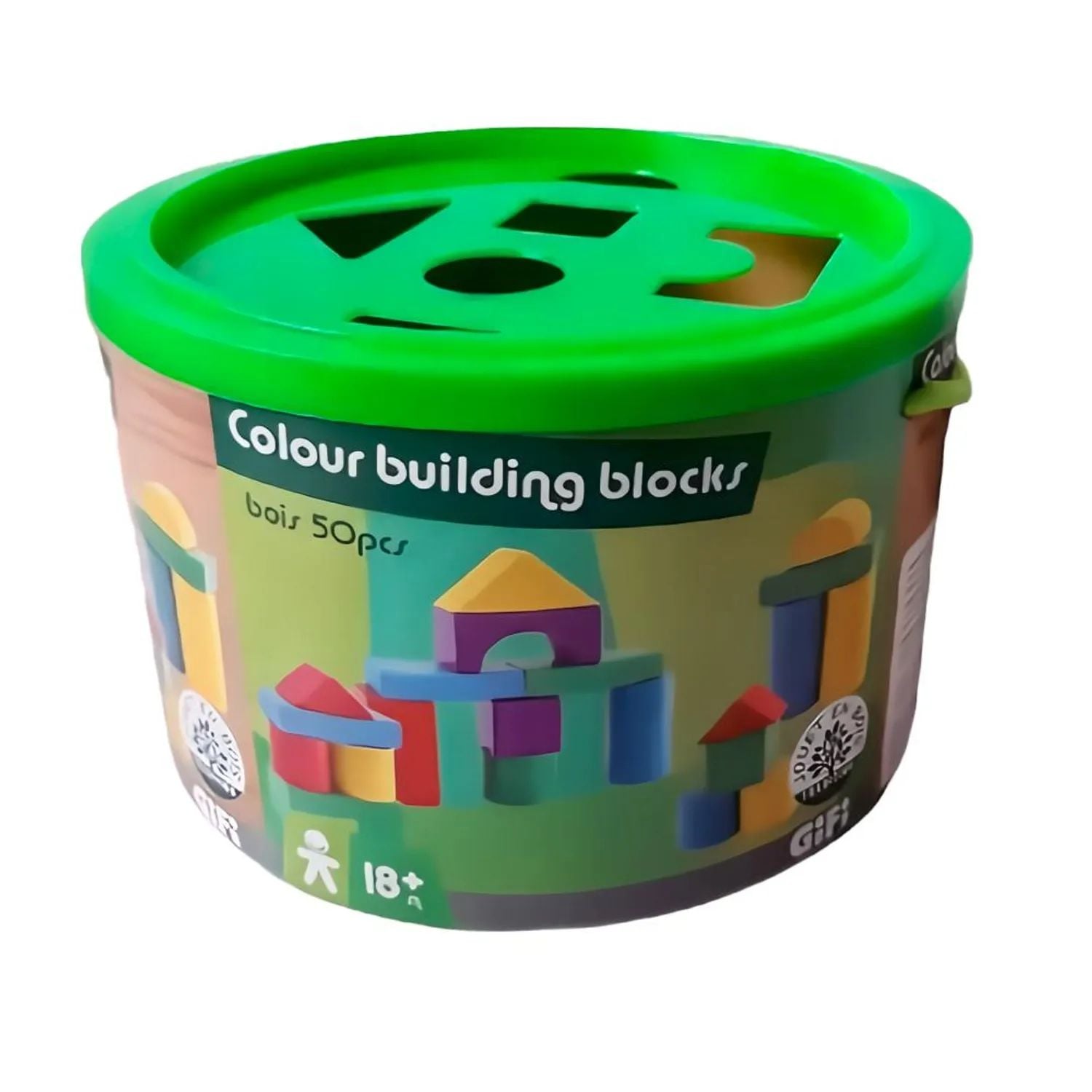 JUEGO BLOQUES DE CONSTRUCCION MADERA CON BALDE 50 PZS - 5