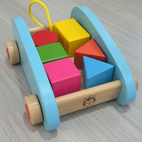 JUEGO DE ARRASTRE CON BLOQUES MADERA MULTICOLOR - 2
