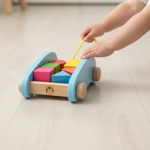 JUEGO DE ARRASTRE CON BLOQUES MADERA MULTICOLOR - 3