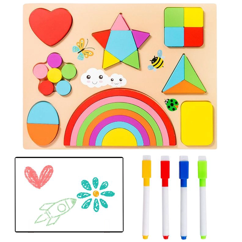 JUEGO DE ENCAJE MADERA CON PIZARRA MULTIUSOS - 1
