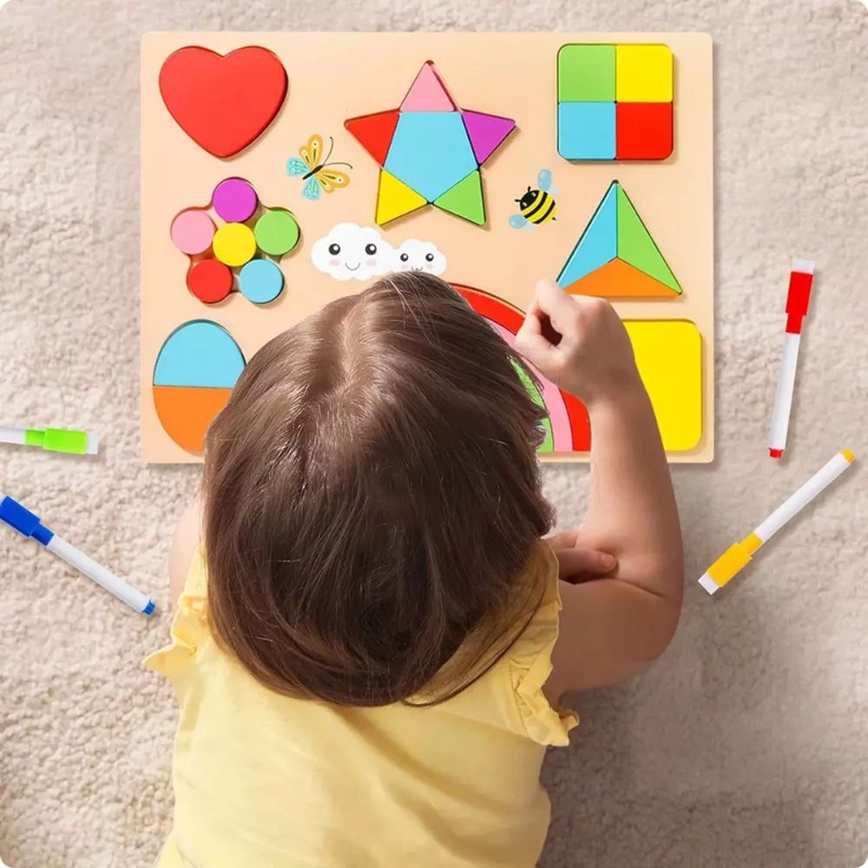 JUEGO DE ENCAJE MADERA CON PIZARRA MULTIUSOS - 3
