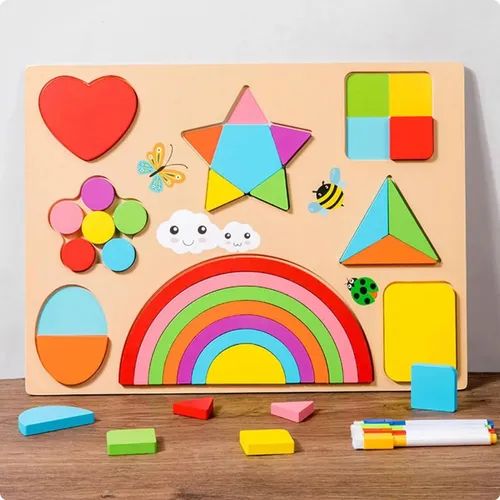 JUEGO DE ENCAJE MADERA CON PIZARRA MULTIUSOS - 4