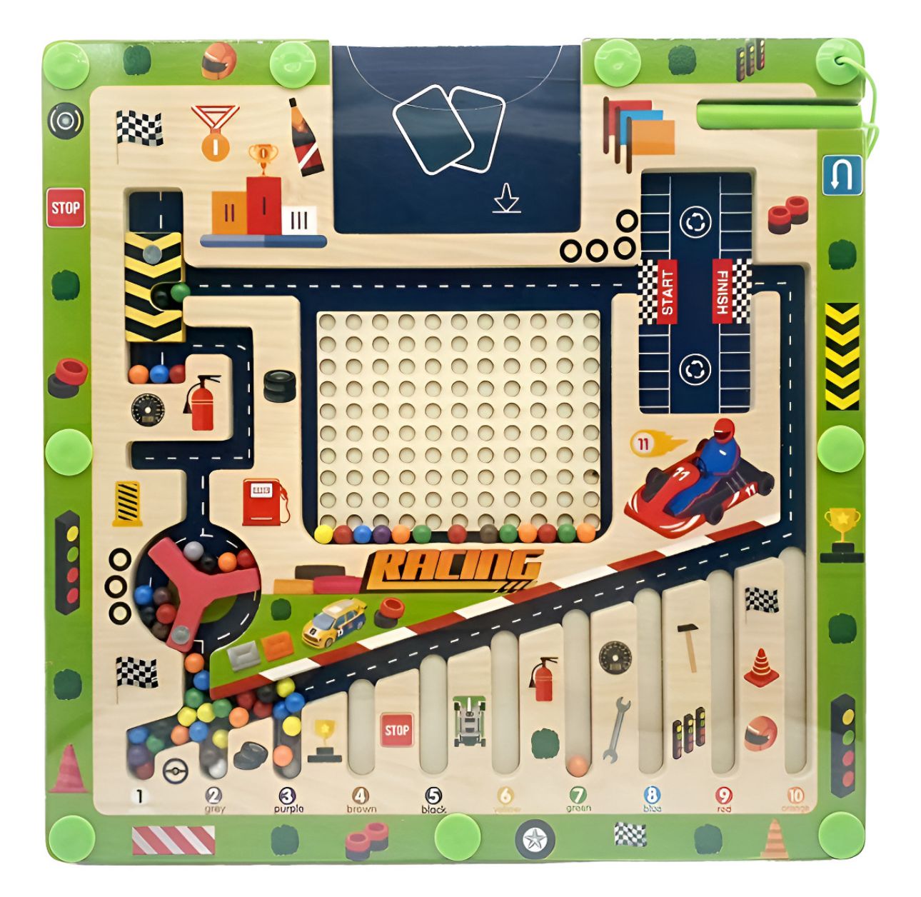 TABLERO DE ENCAJE Y PUZZLE MAGNETICO AUTOS JUEGO DIDACTICO - 1