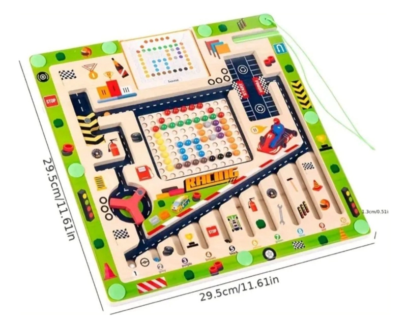 TABLERO DE ENCAJE Y PUZZLE MAGNETICO AUTOS JUEGO DIDACTICO - 3