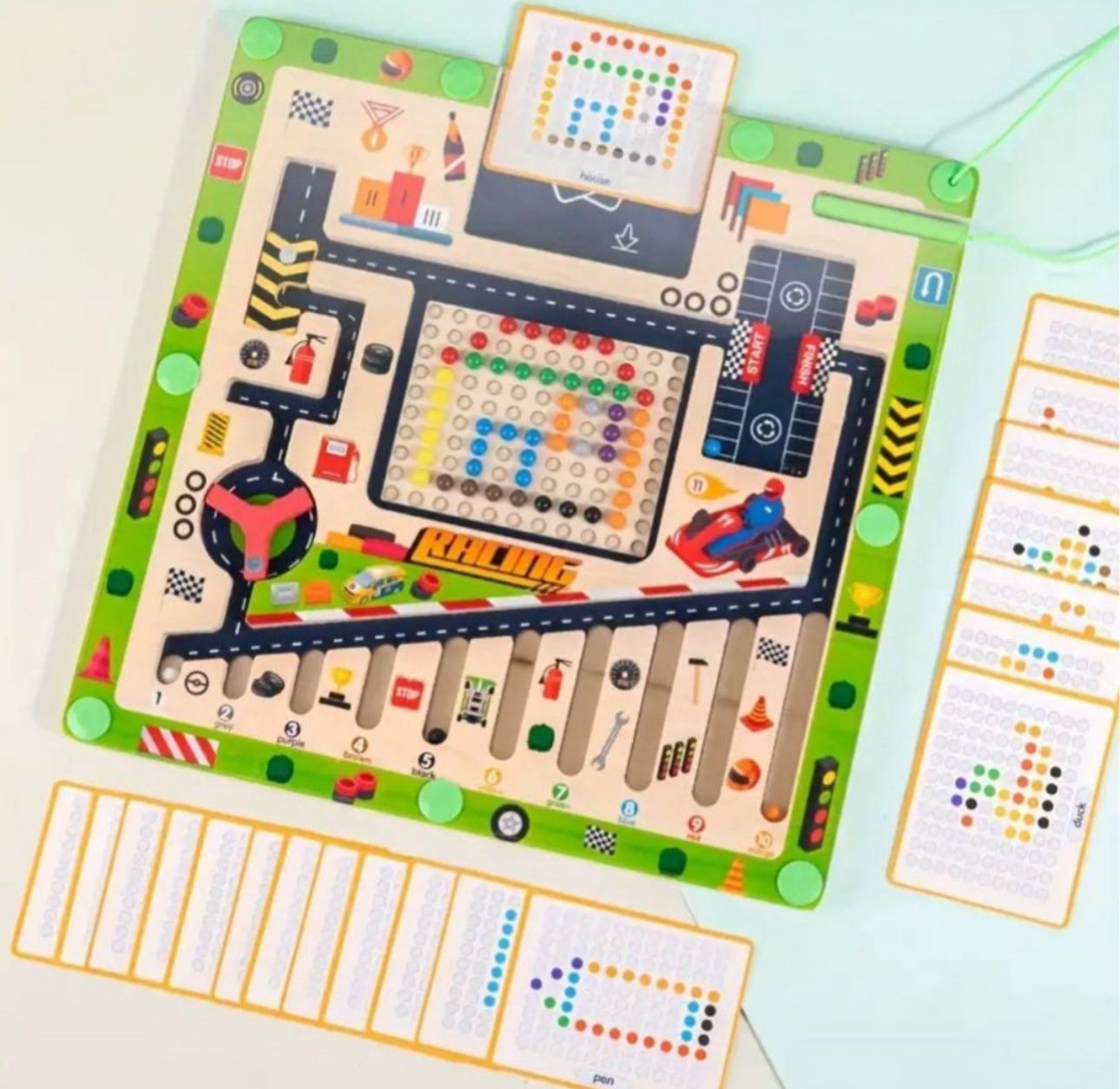 TABLERO DE ENCAJE Y PUZZLE MAGNETICO AUTOS JUEGO DIDACTICO - 5