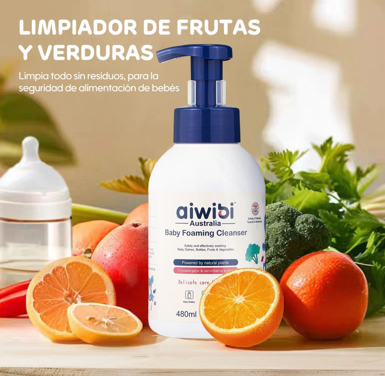 LIMPIADOR MAMADERAS, FRUTAS Y VERDURAS AIWIBI 480 ML - 5