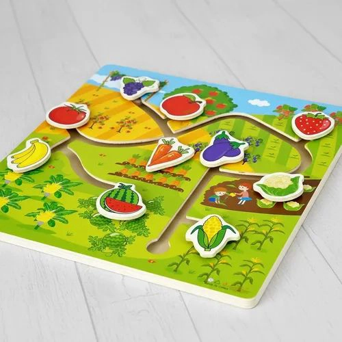JUGUETE ENCAJE SENSORIAL MADERA SECUENCIA LOGICA COGNITIVA M3 FRUTAS Y VERDURAS - 2