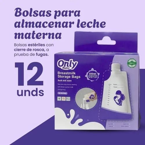 BOLSAS DE ALMACENAMIENTO LECHE MATERNA TAPA CON ROSCA 200ML - 2