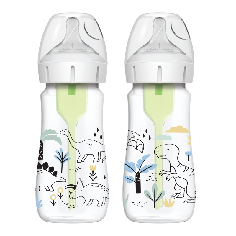 PACK 2 MAMADERA BOCA ANCHA OPTIONS+ 270ML DINOSAURIOS DR. BROWN'S - 1