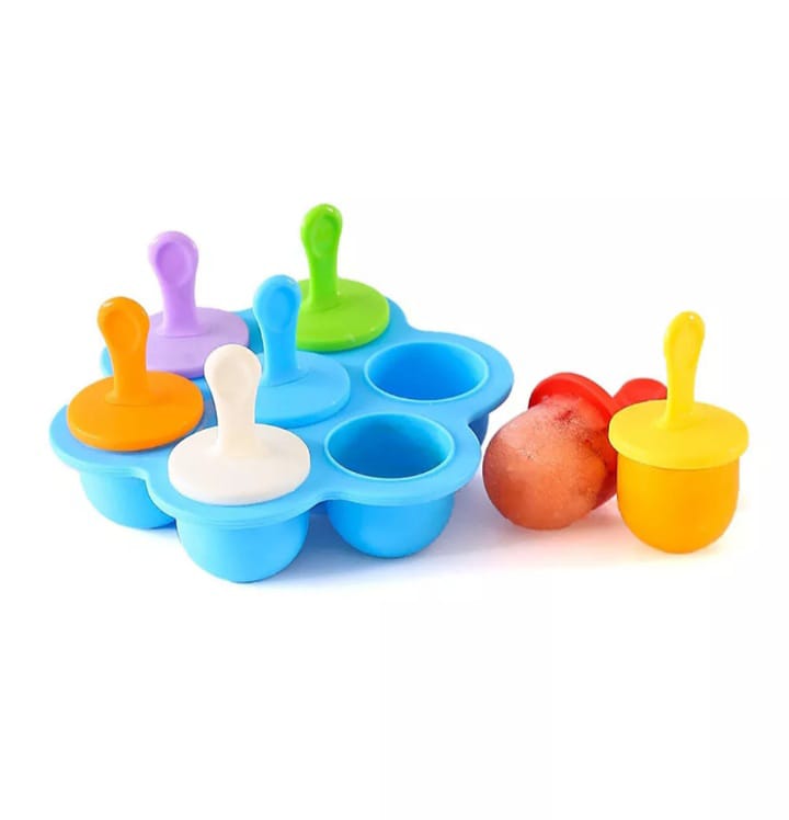MOLDES DE SILICONA PARA HELADOS NIÑOS BEBE  AZUL - 1
