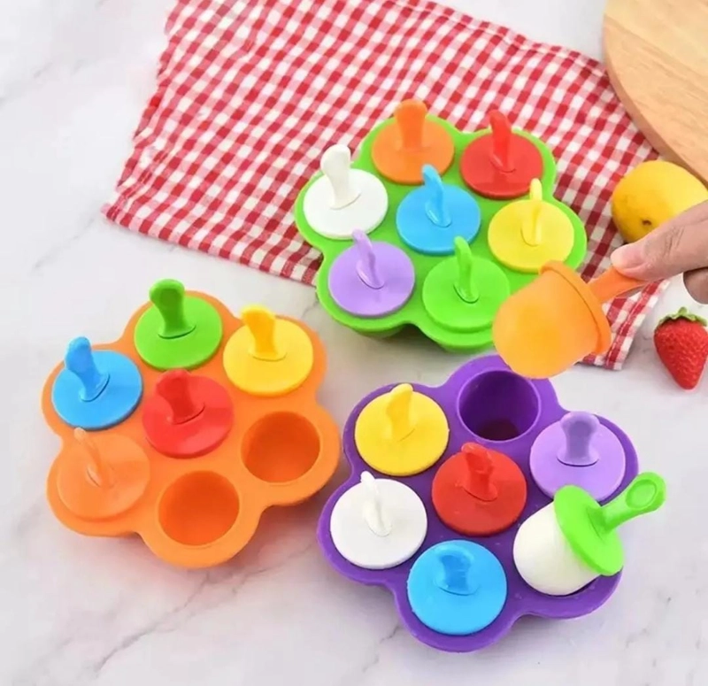 MOLDES DE SILICONA PARA HELADOS NIÑOS BEBE  AZUL - 2