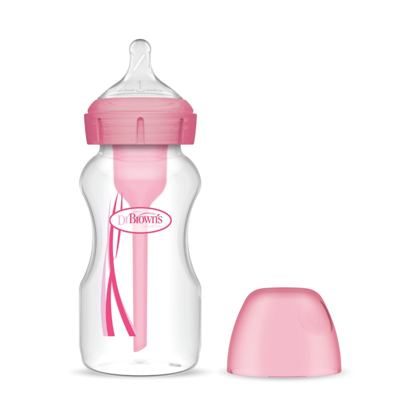 MAMADERA BOCA ANCHA DR BROWN'S OPTIONS+ 270ML ROSA - 1