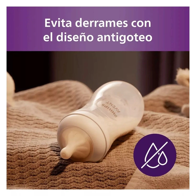 PACK 2 MAMADERA AVENT NATURAL RESPONSE 1M+ 260ML TRASLUCIDO - 4