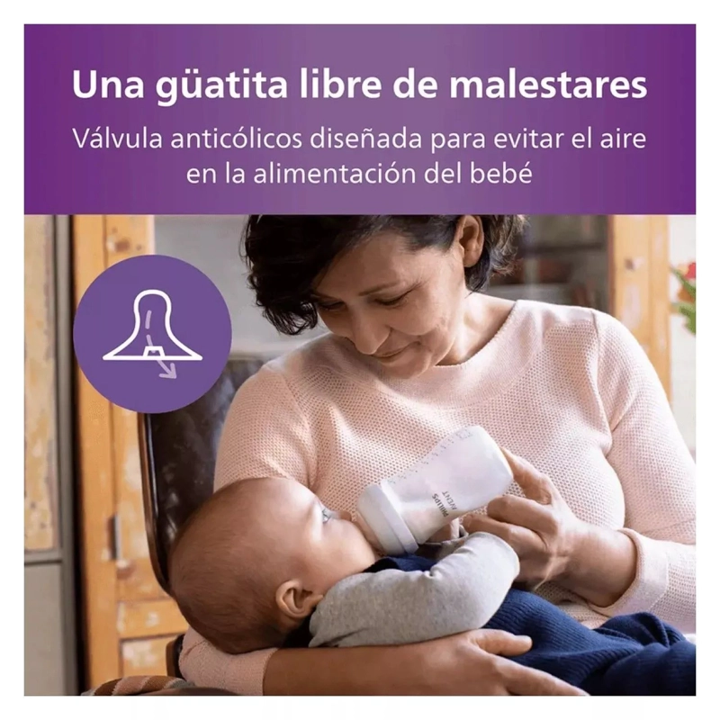 PACK 2 MAMADERA AVENT NATURAL RESPONSE 1M+ 260ML TRASLUCIDO - 5