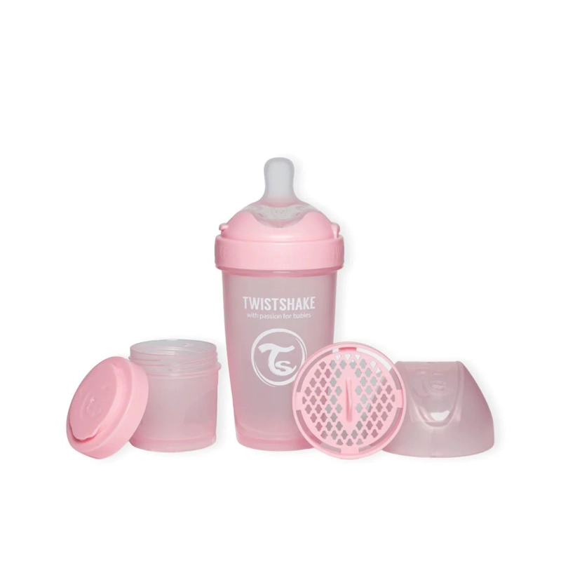 MAMADERA ANTICOLICO TWISTSHAKE DOUBLE PRO 260ML ROSADA - 1