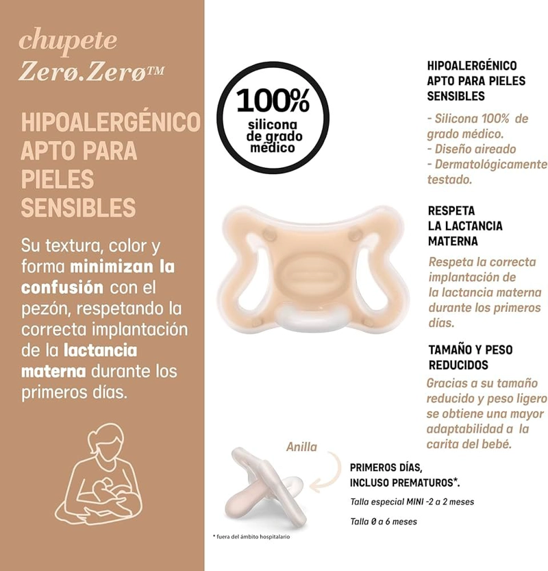 CHUPETE ZERØ ZERØ TETINA FISIOLOGICA SUAVINEX 0-6 MESES NUDE - 4
