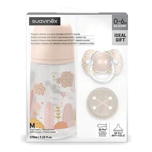 SET REGALO MAMADERA 270ML +CHUPETE 0-6M+BROCHE SUAVINEX VERDE - 2