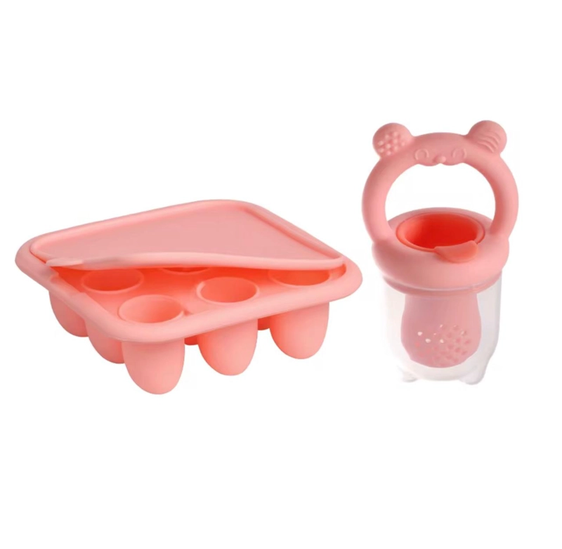 CHUPETE PARA FRUTA MORDEDOR RASCA ENCIA +MOLDE HELADO CELESTE - 1