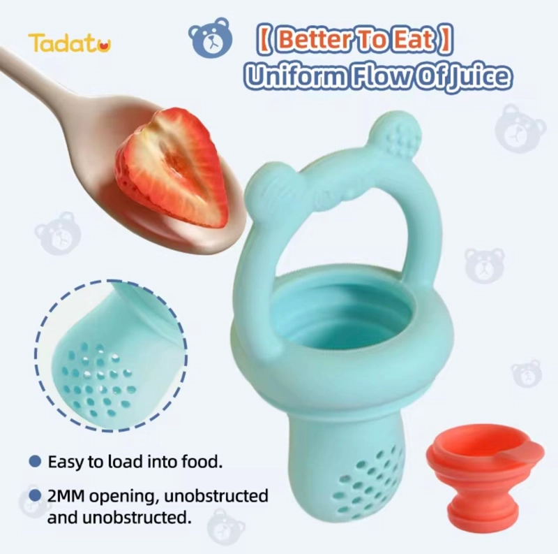 CHUPETE PARA FRUTA MORDEDOR RASCA ENCIA +MOLDE HELADO CELESTE - 2