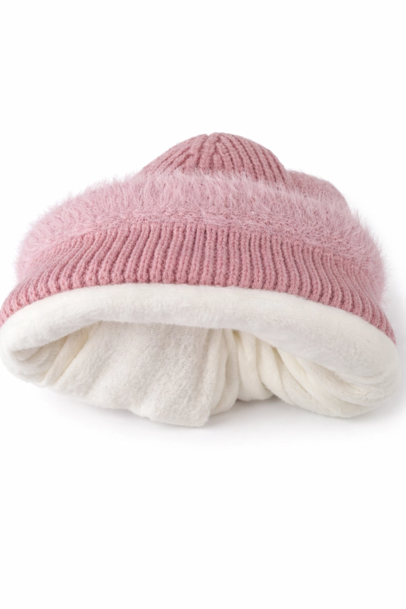 GORRO DE LANA INVIERNO PARA NIÑOS CON OREJAS GATICO ROSA - 3