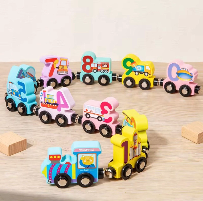 JUGUETE DIDACTICO MADERA TREN CON IMAN NIÑOS DINOSAURIOS - 3