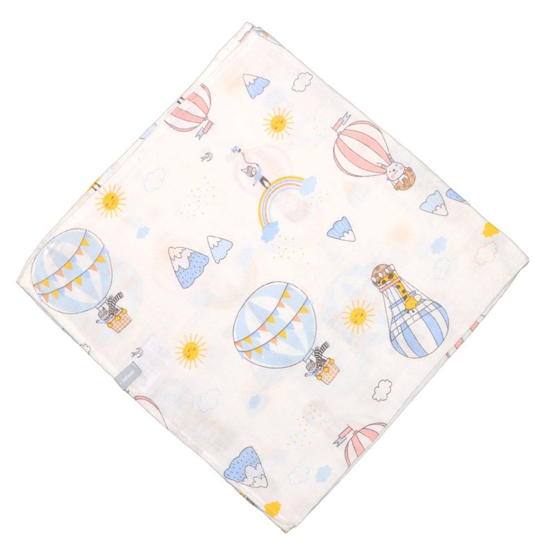 PACK 3 TUTOS INFANTI ALGODON MUSELINA 75X75CM CELESTE - 4
