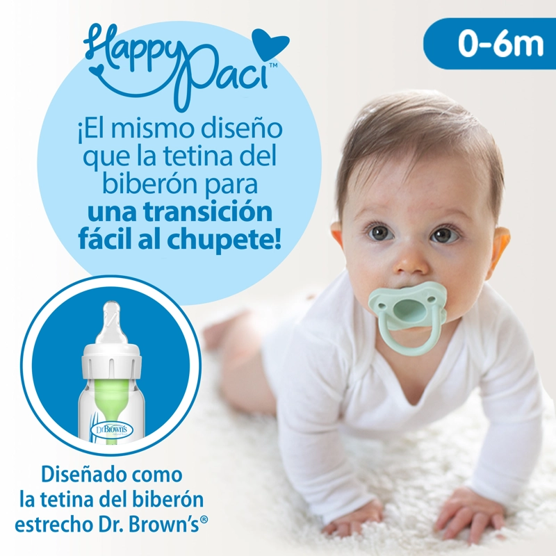 CHUPETE SILICONA DR BROWN'S 0-6 MESES ROSA VERDE 2 UNID - 6